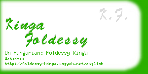kinga foldessy business card